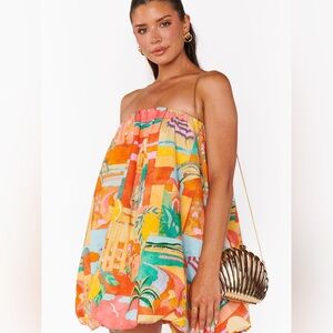 SHOW ME YOUR MUM Beverly Bubble Hem Cotton Dress in Postcards From Italia